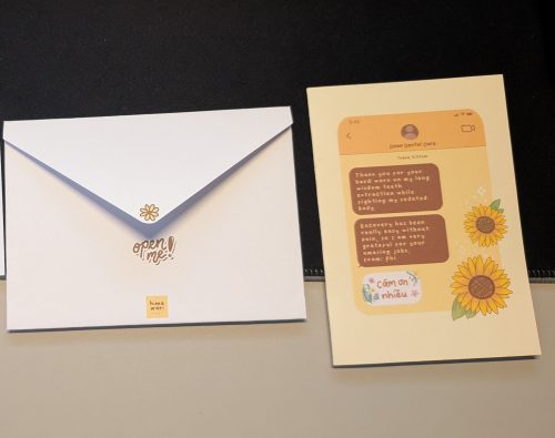 text message card - gratitude photo review