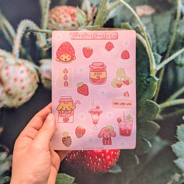sweet strawberry sticker sheet