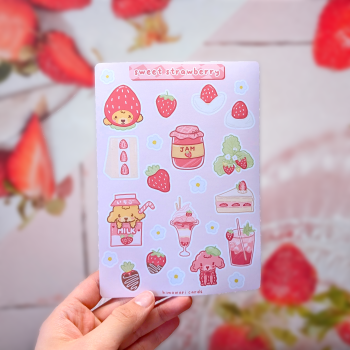 sweet strawberry sticker sheet - promo pic
