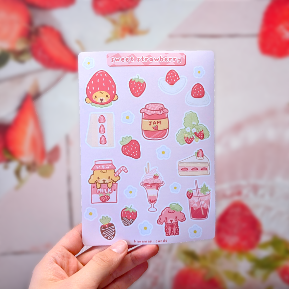 sweet strawberry sticker sheet - promo pic